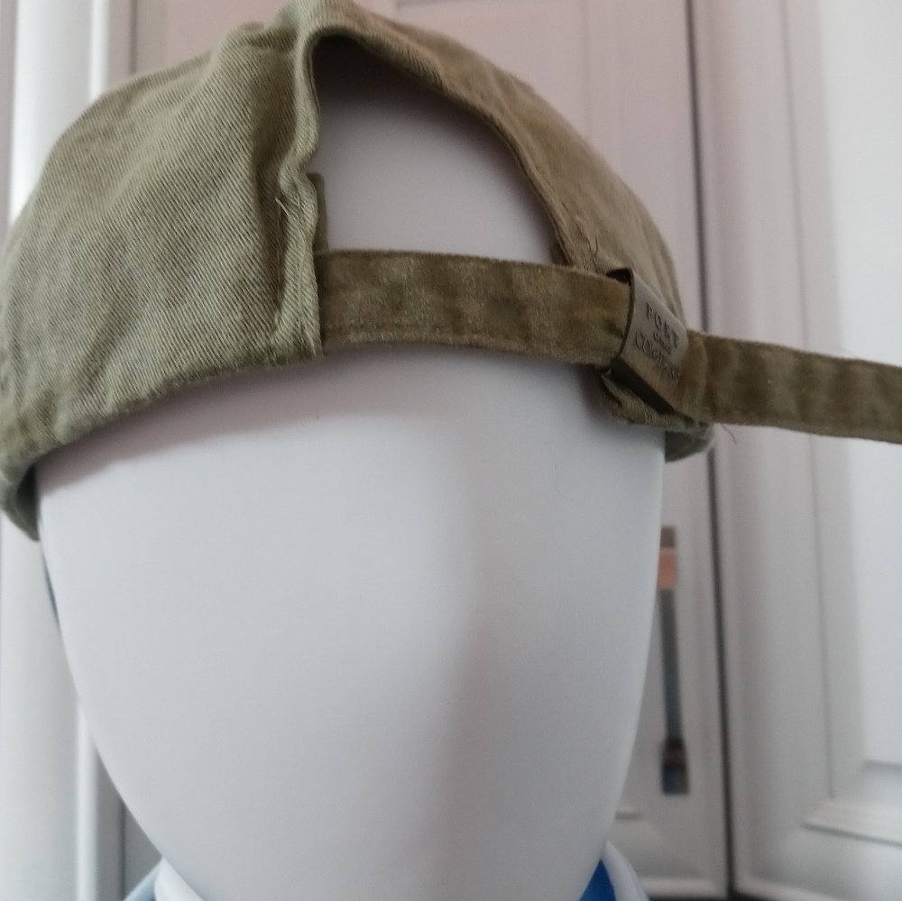 Port & Company beige/Blue Denim "CLARKSON GRAIN CO." ADJUSTABLE CAP TRUCKER HAT - Picture 4 of 7